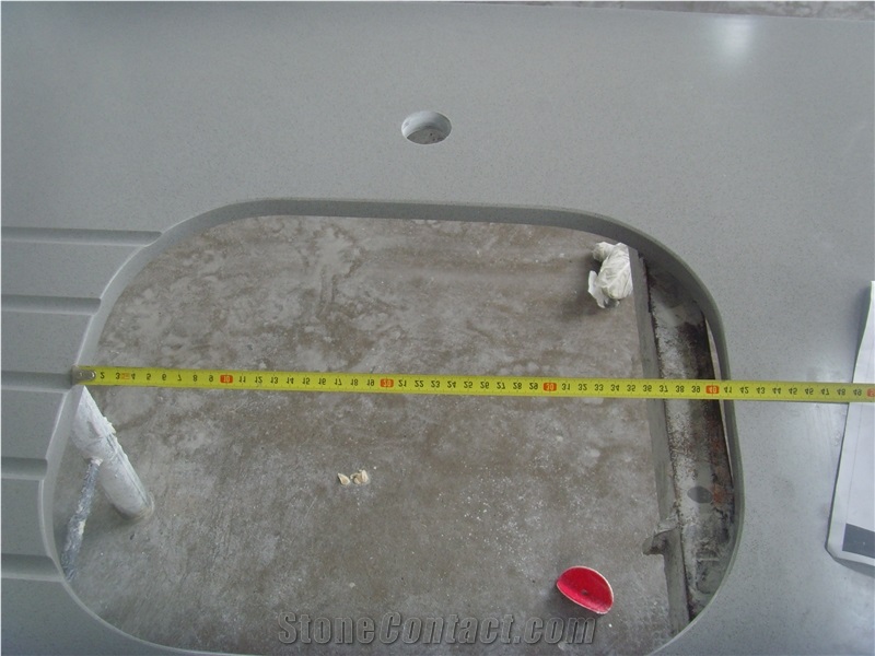 Beach Quartz Stone Kitchen Top