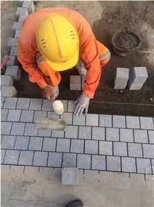 G654 Dark Grey Granite Cube Stone,China Dark Grey Granite Paving Stone for Outside,China Grey Granite Paving Stone,Granite Cube Stone & Paver,G654 China Impala Granite Flamed Paving Stone