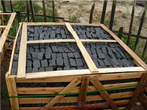 G654 Granite Cube Stone,Padang Dark Paving Stone,G654 Grey Granite Cobble Stone