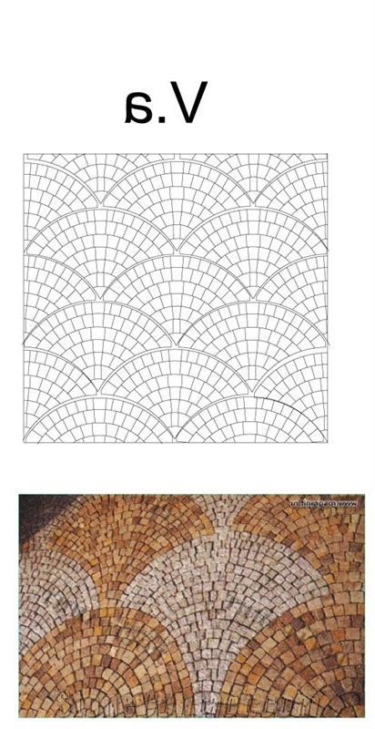 Dayang Red Granite Paving Stone on Fan Mesh, China Red Granite Exterior Paving Pattern Pavers for Courtyard/Driveway/Garden Stepping/Walkway