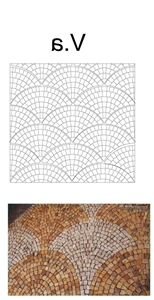Dayang Red Granite Paving Stone on Fan Mesh, China Red Granite Exterior Paving Pattern Pavers for Courtyard/Driveway/Garden Stepping/Walkway