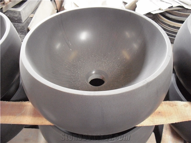 Fargo Absolute Black Wash Basin, Mongolia Black Bowl Sinks, Polished Black Basin Sinks for Kitchen & Bathroom