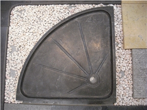 Fargo Bath Tray, Blue Limestone Shower Tray, Solid Shower Base, Bathroom Shower Base/Tray