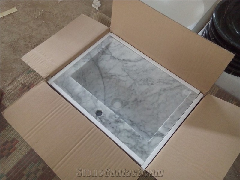 Fargo Bianco Carrara White Marble Basins, White Marble Rectangle Polished Sinks, White Square Wash Basins
