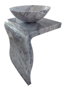 Fargo Bianco Carrara White Marble Pedestal Basins, Bathroom Wash Basin Sink, Polished Basins
