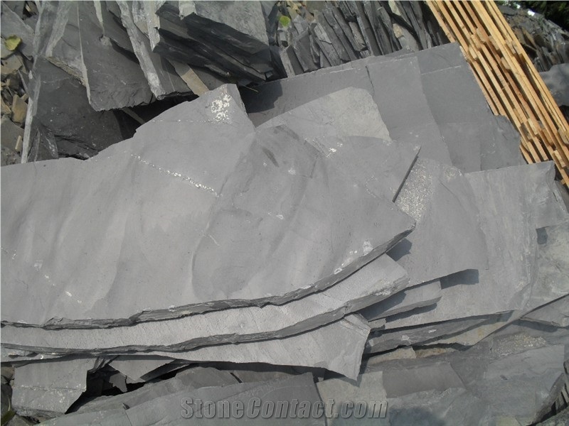 Fargo Black Random Flagstone, Chinese Black Slate Irregular Flagstone, Slate Flagstone Patio for Wall/Walkway/Road Paving, Hebei Black Slate Flagstone Patio