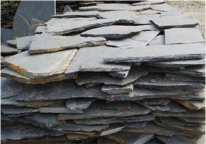 Fargo Black Random Flagstone, Chinese Black Slate Irregular Flagstone, Slate Flagstone Patio for Wall/Walkway/Road Paving, Hebei Black Slate Flagstone Patio