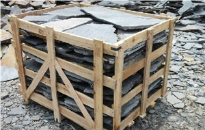 Fargo Black Random Flagstone, Chinese Black Slate Irregular Flagstone, Slate Flagstone Patio for Wall/Walkway/Road Paving, Hebei Black Slate Flagstone Patio