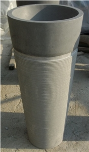 Fargo Chinese Grey Basalt Pedestal Bains, Honed Bathroom Sinks