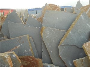 Fargo Dark Grey Random Flagstone, Chinese Slate Irregular Flagstone, Grey Slate Flagstone Patio for Wall/Road Paving/Courtyard/Garden Paving