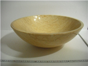 Fargo Egypt Beige Color Silvia Marble,Golden Cream Flower Marble,Royal Cream Marble High Polished Rounded Wash Bowl