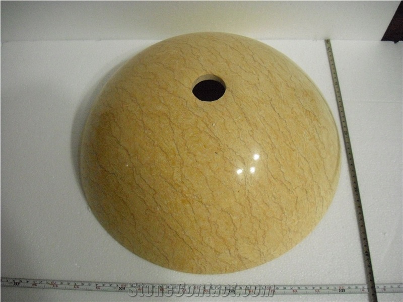 Fargo Egypt Beige Color Silvia Marble,Golden Cream Flower Marble,Royal Cream Marble High Polished Rounded Wash Bowl