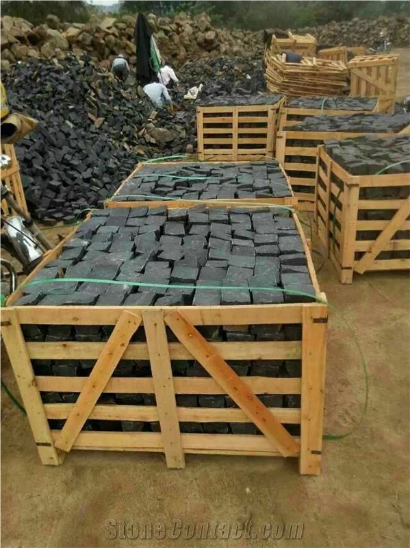 Fargo Exterior Cube/Cobble Stone, G684 Paving Setts, Chinese Black Basalt Paving Stone, Fuding Black Paving for Garden/Driveway/Walkway/Courtyard Road