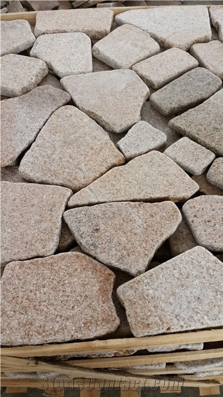 Fargo Irregular Tumbled G682 Cobble Stone, Yellow Granite/G682 Paving Setts, Exterior Pattern for Walkway/Driveway/Garden Stepping