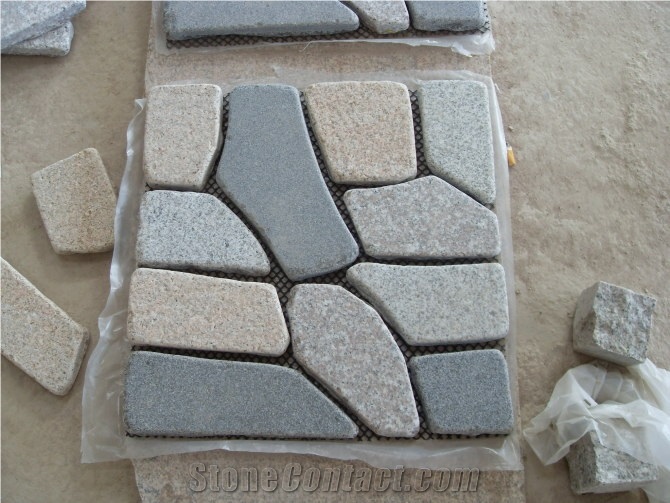 Fargo Irregular Tumbled G682 Cobble Stone, Yellow Granite/G682 Paving Setts, Exterior Pattern for Walkway/Driveway/Garden Stepping