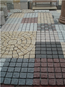 Fargo Natural Face Paving on Mesh, Chinese Red Porphyry Exterior Paving Pattern Pavers for Courtyard/Driveway/Garden Stepping/Walkway, China Porphyry Red Granite Cube Stone & Pavers