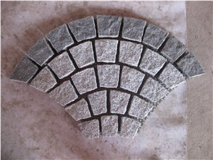 Fargo Natural Paving Stone on Fan Mesh, Chinese Granite G654+G603 Exterior Paving Pattern Pavers for Courtyard/Driveway/Garden Stepping/Walkway