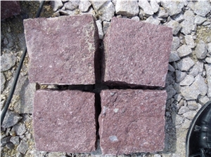Fargo Paving Setts, Red Porphyry Cobble Stone, Red Cube Stones for Courtyard/Garden Road/Driveway