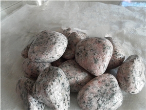 Fargo Pink Granite Pebbles,Pink Granite Mechanism Tumbled Stones for Garden Road/Walkway