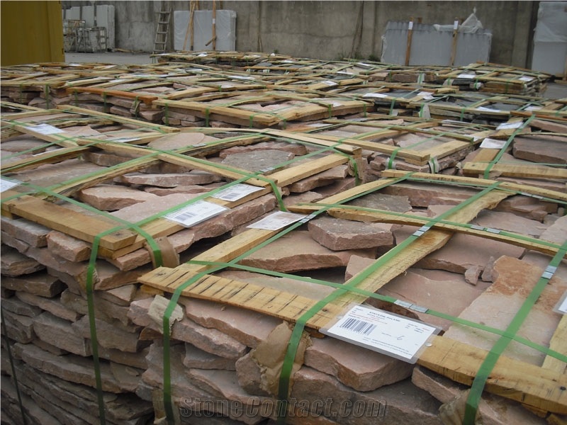Fargo Red Sandstone Flagstone, Natural Red Random Flagstone, Irregular Sandstone Flagstone for Garden Road Paving/Walkway Paver/Courtyard/Patio