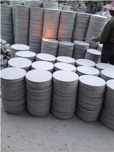 Fargo Round G603 Stepping Stone, Chinese Granite Paving Stone, Exterior Flamed Garden Step Pavers, Grey Granite Round Pavement