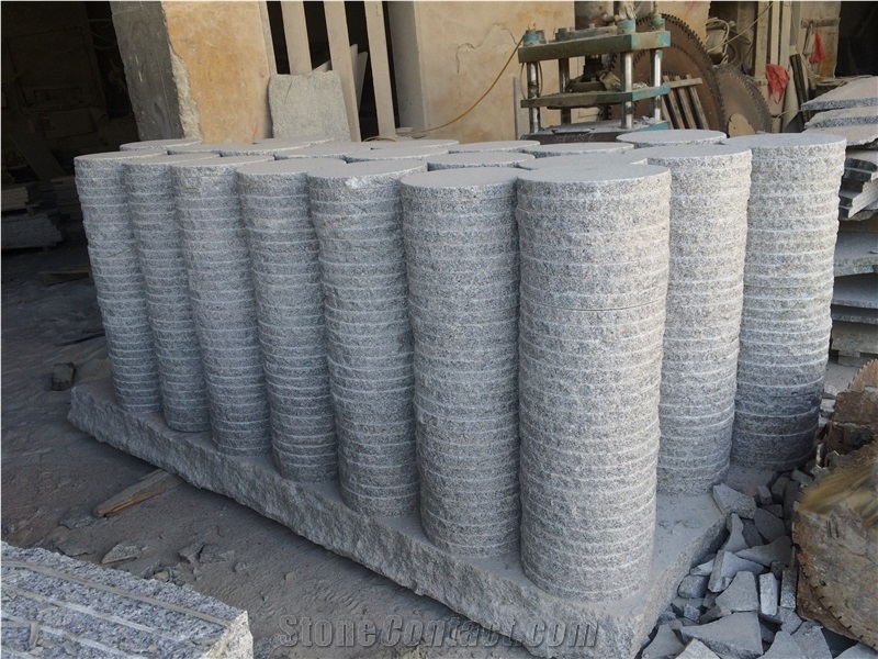 Fargo Round G603 Stepping Stone, Chinese Granite Paving Stone, Exterior Flamed Garden Step Pavers, Grey Granite Round Pavement