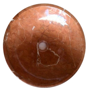 Fargo Tea Rosa Marble Round Wash Sink, Murseller Red Marble Wash Bowl for Kitchen/Bathroom, Polished Red Marble Wash Basin