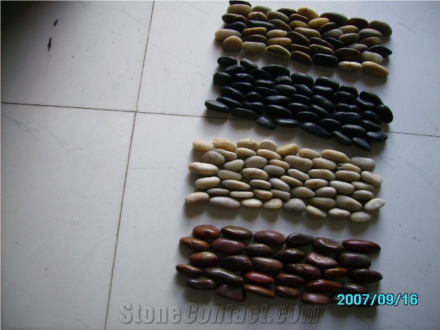 Fargo Tiger Skin Pebble Mosaic,Bottom Cut Sliced Pebble Mosaic,Tiger Strips Pebble Chipped Mosaic Pattern