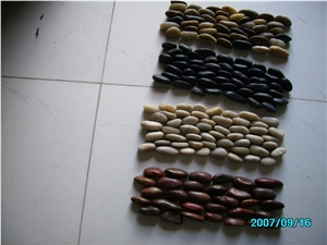 Fargo Tiger Skin Pebble Mosaic,Bottom Cut Sliced Pebble Mosaic,Tiger Strips Pebble Chipped Mosaic Pattern