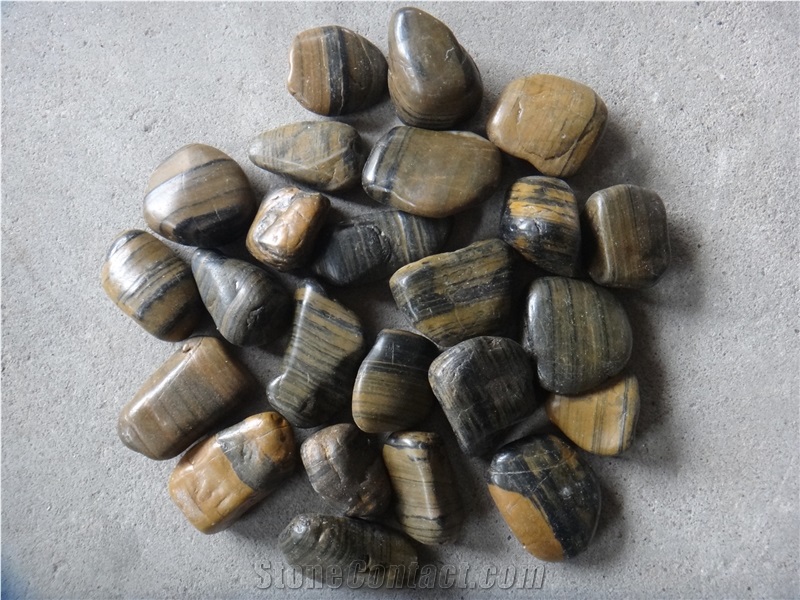 Fargo Tiger Skin Striped Pebble Stone/Polished Cobble Stone/River Pebbles for Walkway/Driveway