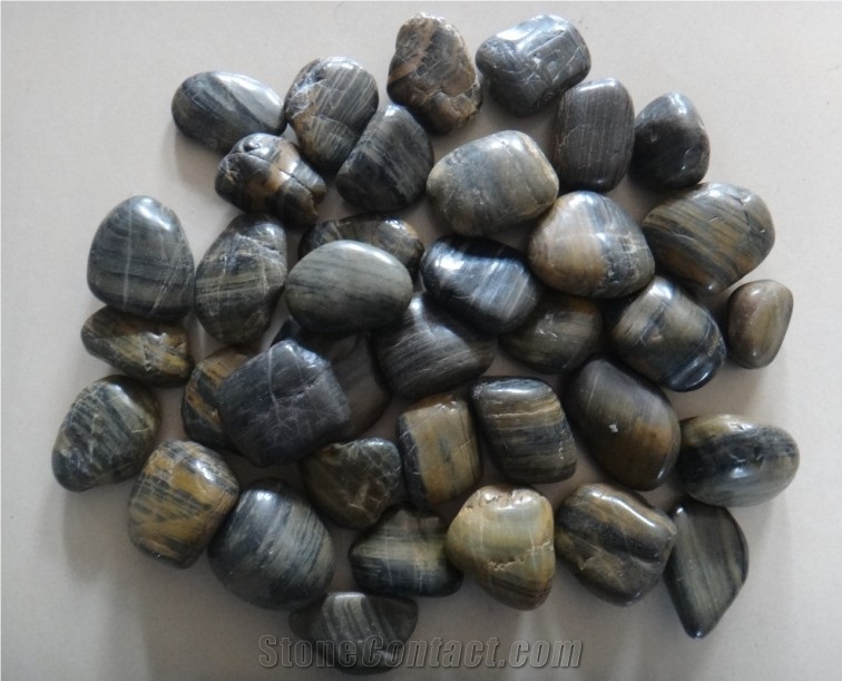 Fargo Tiger Skin Striped Pebble Stone/Polished Cobble Stone/River Pebbles for Walkway/Driveway