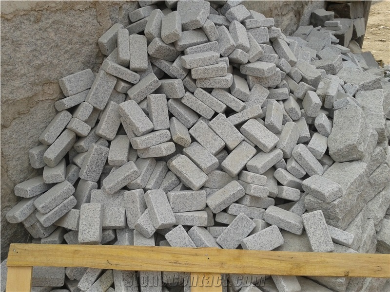Fargo Tumbled/Antique Cube/Cobble Stone, Grey Granite G603 Paving Stone Cobble Setts Courtyard/Driveway Paving Stone, Classic Grey Granite Driveway Paving Stone