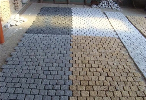Fargo Tumbled/Antique Granite Setts with Plastic Mesh on Back,G654 Cube Stone,China Impala/Padang Dark/Sesame Black Paving Stones for Walkway/Courtyard/Driveway/Garden Road/Exterior Flooring