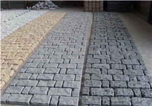 Fargo Tumbled Paving Mesh, Chinese G603 Grey Granite Exterior Paving Pattern Cube Stone for Courtyard/Driveway/Garden Stepping/Walkway