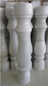 Fargo White Marble Balustrade & Railigs, Guangxi White Marble Balustrades, China Carrara White Marble Staircase Rails, Polished Marble Handrail/Baluster