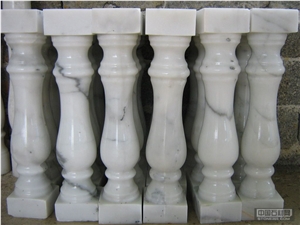 Fargo White Marble Balustrade & Railigs, Guangxi White Marble Balustrades, China Carrara White Marble Staircase Rails, Polished Marble Handrail/Baluster