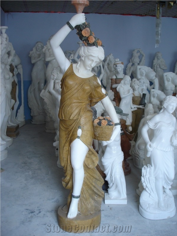 Fargo White Marble Creatived Figure Statues, Handcarved Sculptures, Western Style Marble Human Sculptures & Statues