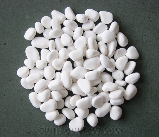Fargo White Natural Pebbles, Tumbled White Pebble Stone, River Stone/Pebble Stone for Walkway/Driveway Paving