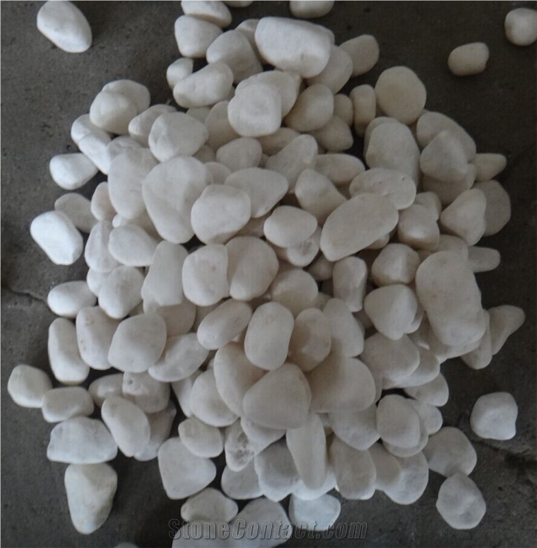 Fargo White Natural Pebbles, Tumbled White Pebble Stone, River Stone/Pebble Stone for Walkway/Driveway Paving