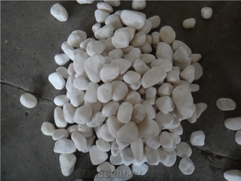 Fargo White Natural Pebbles, Tumbled White Pebble Stone, River Stone/Pebble Stone for Walkway/Driveway Paving