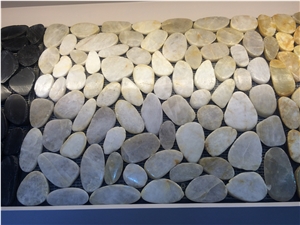 Fargo White Pebble Chipped Mosaics,Face Polished Sliced Mosaic Patterns Fargo White Pebble Chipped Mosaics,Face Polished Sliced Mosaic Patterns
