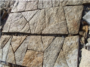 Fargo Yellow Granite Exterior Pattern, Granite Paving Setts in Different Size,Irregular Cube Stone for Courtyard/Driveway/Garden Stepping