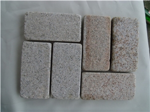 Fargo Yellow Granite Exterior Pattern, Granite Paving Setts in Different Size,Irregular Cube Stone for Courtyard/Driveway/Garden Stepping