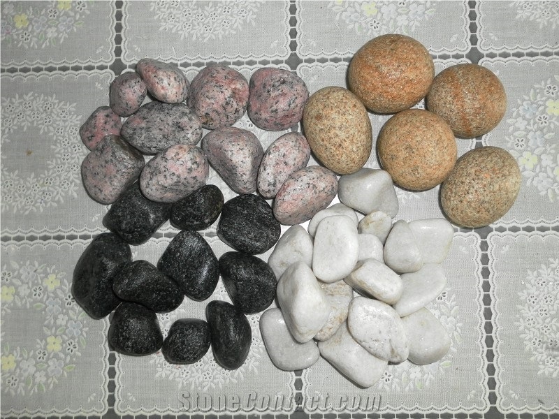 Fargo Yellow Granite Pebble Stone,Yellow Tumbled Granite Pebble Stones, Subuda Yellow Granite Pebble & Gravel