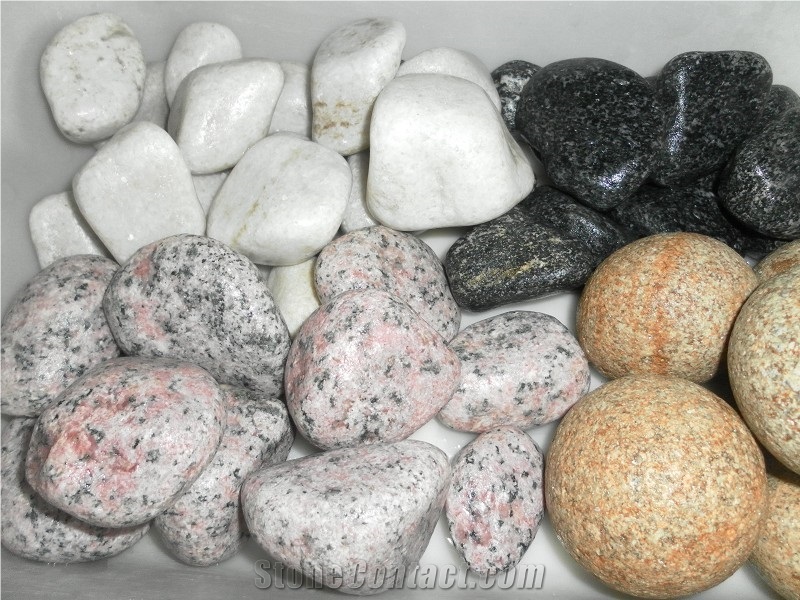 Fargo Yellow Granite Pebble Stone,Yellow Tumbled Granite Pebble Stones, Subuda Yellow Granite Pebble & Gravel
