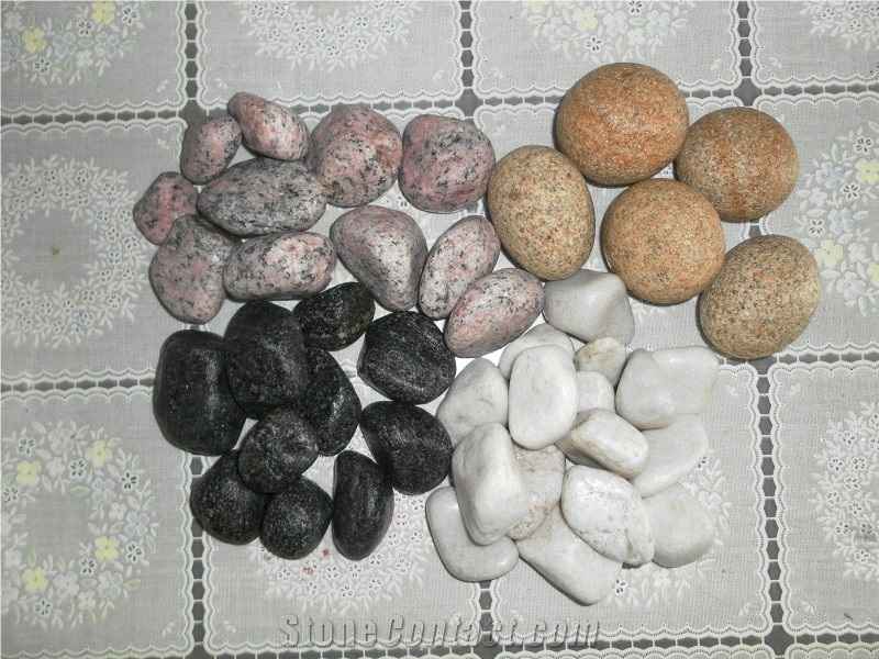 Fargo Yellow Granite Pebble Stone,Yellow Tumbled Granite Pebble Stones, Subuda Yellow Granite Pebble & Gravel