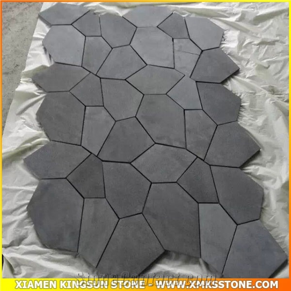 Hainan Black Basalt Flagstone, Paving Stone, Hainan Black Basalt Granite Cube Stone & Pavers