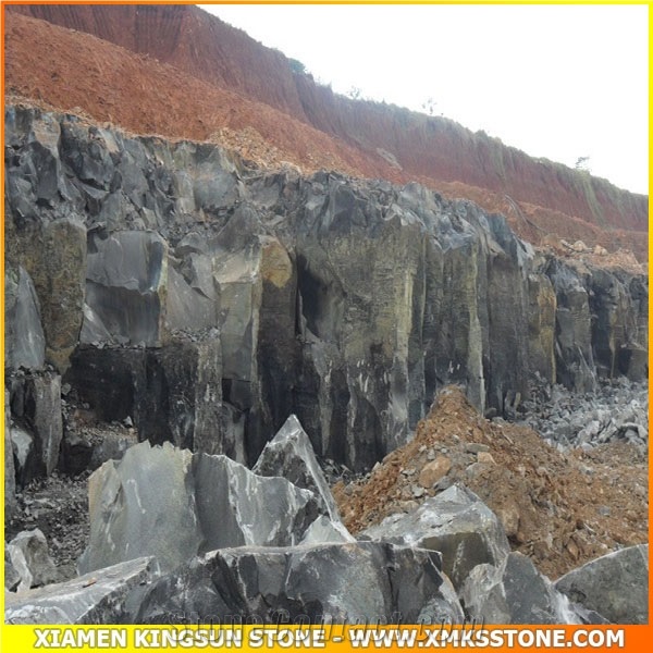 Hainan Black Basalt Flagstone, Paving Stone, Hainan Black Basalt Granite Cube Stone & Pavers