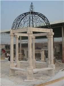 Beige Sandstone Gazebo with Column Design