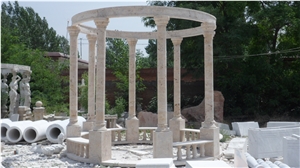 Beige Sandstone Gazebo with Column Design